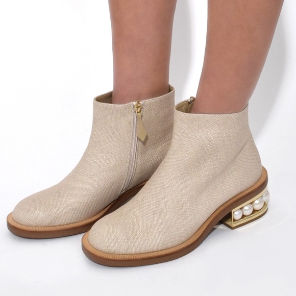 Nicholas kirkwood casati faux pearl leather ankle boots Clearance